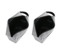 Healifty 2pcs Grey Multipurpose Travel Toiletry Bags Handheld Cosmetic Organizer Pouch with Double-Layer Design for Personal Care and Makeup Storage