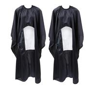 Healifty 2pcs Hairdressing Cape with Viewing Window Adjustable Barber Salon Hair Cutting Capes for Adults and Anti-Static Lightweight Material for Professional and Home Use