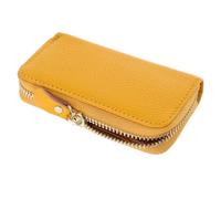 Healifty 2pcs Handmade Leather Car Key Holder Case Zippered Key Wallet Hooks Men Women Compact Organizer for Car