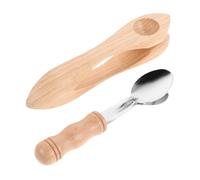 Healifty 2pcs Handmade Wooden Musical Spoons Traditional Percussion Instrument for Music Education and Family Bonding Metal Wood Build with Comfortable Grip for Rhythm Play and Folk Music