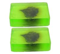 Healifty 2pcs Handmade Wormwood Essential Oil Soaps Moisturizing Face Cleansing Bars for Women and Men Anti-aging Natural Herbal Bath Soap with Fine Line Reduction and Skin Balance Green