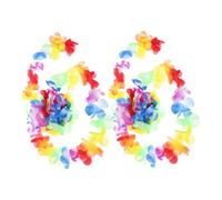 Healifty 2pcs Hawaiian Flower Garland Banner Colorful Floral Hanging Decoration for Luau Birthday Festival Photo Backdrop Indoor Outdoor Party Decor