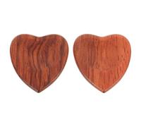 Healifty 2Pcs Heart-shaped Solid Wood Guitar Picks Lightweight Plectrums for Acoustic Electric Folk Guitars Smooth Surface Comfortable Grip