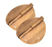 Healifty 2pcs Heavy Duty Brass Cabinet Hinges Vintage Decorative Round Design with Stainless Steel Pin Thickened Load Bearing Flat Opening for Wardrobe Cupboard Doors Home Decor