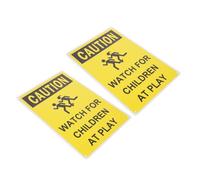 Healifty 2pcs Heavy Duty Slow Down Road Signs for Street Safety Bright Eye Catching Graphics Material Warning Signs for Neighborhoods Schools and Play Areas