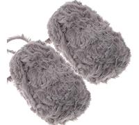 Healifty 2pcs Imitation Knitting Yarn Wool Soft Fluffy Yarn Faux Fur Yarn for Crochet for Clothes Scarf(Grey)