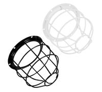 Healifty 2Pcs Industrial Metal Wire Lamp Guard Cage, Protective Wire Lamp Shade Cover for Factory and Workshop Lighting, Black and White Iron Bulb Guard for Home and Office
