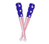 Healifty 2pcs Inflatable PVC Baseball Bat with American Flag Design Sports for Adults Easy to Carry Patriotic Party Prop for Pool Carnival and Outdoor Games