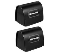 Healifty 2pcs Iron Razor Blade Disposal Case with Universal Design for Double-edge and Barber-grade Wear Resistant Barber Shop Storage Box