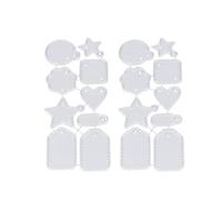 Healifty 2pcs Label Pendant Cutting Die Handmade DIY Embossing Stencil Silver Metal Iron Chic Lovely Style Creative Ability Developing Hands-on Skills for Making Clothing Hanging Tags