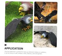 Healifty 2Pcs Large Realistic Eagle Hanging Ornament Outdoor Decorative Bird Scarer with Wind-activated Rotation Plastic Eagle Statue for Garden and Patio Bird Deterrent