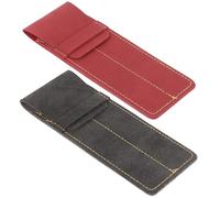 Healifty 2pcs Leather Pen Sleeve Two Pen Holder Pouch Protects from Scratches Holds Tightly Simple Style Storage Bags for Everyday Use