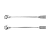 Healifty 2pcs Long Handle Stainless Steel Spoon for Laboratory Sampling and Precise Additive Control, Easy to Clean Surface, for Working with Graphite Crucibles