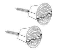 Healifty 2pcs Manual Potato Masher Stainless Steel Vegetable Masher with Handle for Kitchen Use for Carrot and Potato for Home Cooking