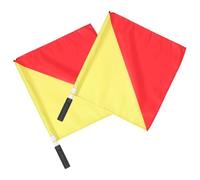 Healifty 2pcs Marine Commanding Signal Flags 35x35cm Red Yellow Pvc Handle Handheld Training Performance Flags for Military Drill and Outdoor Sports