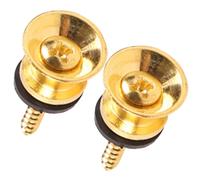 Healifty 2pcs Metal Guitar Strap Locks Mushrooms Head Button Pins with Screws for Acoustic Electric Guitar and Bass Instrument Accessories