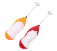 Healifty 2pcs Mini Egg Whisk Electric Maker Handheld Stirrer with Abs and Stainless Steel Material Labor-Saving Design for Evenly Beating Eggs Suitable for Home Kitchen Use Random Color