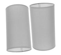 Healifty 2Pcs Modern Grey Lamp Shade Replacement Elegant Cylinder Lampshade for Table and Floor Lamps for Home Bedroom Living Room and Office Decor