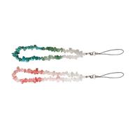 Healifty 2pcs Multi-function Decorative Phone Charms with Crystal Material, Wearable on Wrist and Anti-skid Features, for Mobile Phones and USB Flash Drives, for Bag and Backpack