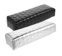 Healifty 2pcs Nail Tech Arm Rest with High Resilience PU Leather Ergonomic Manicure Hand Cushion for Nail Easy-clean Hand for Salon and Home Use