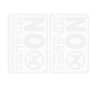 Healifty 2pcs No Pets Allowed Door Stickers White Vinyl Decals Reusable and Removable Glue for Glass and Door, for Businesses and Outdoors