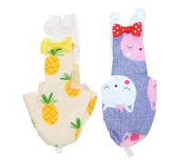 Healifty 2pcs Parrot Diaper Breathable Pet Bird Clothes with Urine Pad, Creative Cartoon Pattern, Soft Washable Nappy for Cockatiel, Budgie, and Small Birds, Suitable for Indoor Use