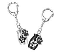 Healifty 2pcs Pet Ashes Container Key Chain Ornament, Aluminium Alloy Small Cremation Urn Keepsake Gift for Memorable Place, Suitable for Pet Loving Friends and Family