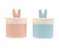 Healifty 2pcs Pink Bunny Ears Face Wash Foamer with Gentle Plastic Material and Rich Foam Creation, Refillable Skincare Foam Maker for Travel and Household Use, Cute Design for Effective