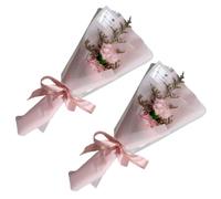 Healifty 2Pcs Pink Rose Eternal Flower Soap Bouquet, Delicate Scented Soap Flowers for Bath and Home Décor, Suitable for Graduation, Valentine'S Day, and Festival