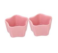 Healifty 2pcs Pink Star Shaped Ceramic Pet Feeder Bowls for Small Animals Mouse and Gerbil Smooth Surface and Anti-tip Design for Feeding Food and Water