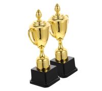 Healifty 2pcs Plastic Award Trophies with Cover for Competitions and Parties S Prize Trophies for Football Basketball Gymnastics Talent Shows Encouraging Classroom Prizes and Party Favors