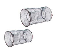 Healifty 2pcs Portable Foldable Fishing Trap Set, Multi-function Bait Traps with 25cm 33cm Diameter Nets for Crawfish, Crabs and Shrimp Fishing Accessories