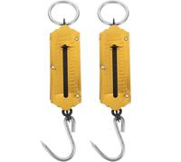 Healifty 2pcs Portable Handheld Hanging Spring Scale 12kg Mechanical Weight Scale with Hook for Fishing, Vegetables, Luggage, Vertical Weighing Tool