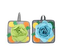 Healifty 2pcs Rabbit Sniffing Cushion Slow Feeding Mat Pet Foraging Pressure Relief Pad Interactive Bunny Snuffle Mat for Anxiety Reduction and Stress Relief