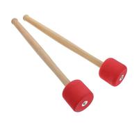 Healifty 2pcs Red Drum Mallets with Wooden Handles for Bass Drum and Snare Percussion Instruments, Professional Music Instrument Accessories for Live Performance and Practice