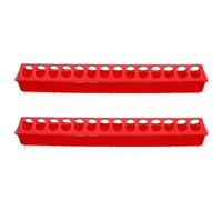 Healifty 2pcs Red Plastic Pigeon Feeding Boxes Long Trough 500x125x80mm Anti-spatter Bird Food Containers for Pigeon Cages and Bird Supplies