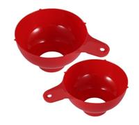 Healifty 2pcs Red Wide Mouth Plastic Funnels with Strainer for Kitchen Use, Food Grade Liquid and Oil Canning Funnel Set for Jam, Salad Dressing, and Bottle Filling