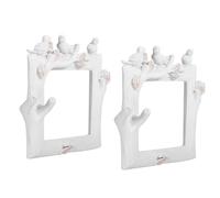 Healifty 2pcs Resin Light Covers Creative European Style 3D Wall Stickers Easy to Stick White Switch Decals for Living Room Decoration