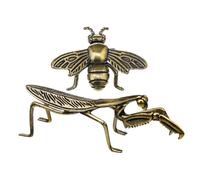 Healifty 2pcs Retro and Mantis Statue Handmade Desktop Ornaments for Tea Ceremony Decor Unique Collector Home Decoration Figurines