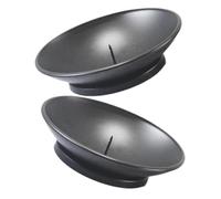 Healifty 2pcs Retro Chamber Stick Holder Metal Candlestick Tray Saucer for Taper Candles for Altar Rituals