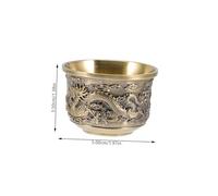 Healifty 2pcs Retro Chinese Style Tea Cup Vintage Zinc Alloy Decorative Teacups Sturdy Wear-Resistant Stackable for Home Party Wedding