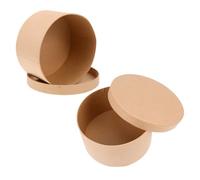 Healifty 2pcs round Hat Boxes Small round Boxes Kraft Paper Khaki for Treats and Bakery Home DIY Decorations