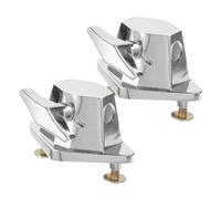 Healifty 2pcs Silver Plated Iron Floor Tom Leg Clamp Drum Mount Bracket Base for Drum Kit Accessories Easy Install Parts