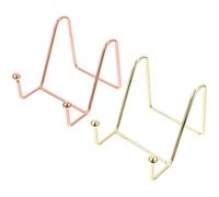 Healifty 2pcs Simple Desktop Stand Metal Frame Photo Frame Stand with Unique Shaped Bending Legs, Iron Material, Minimalism Style for Study and House Decoration