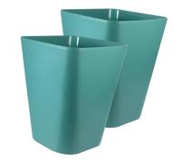 Healifty 2Pcs Small Blue Plastic Trash Can for Bedroom Bathroom Office Household Garbage Bin with Proper Capacity for Cleaner Living Spaces