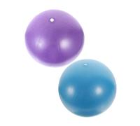 Healifty 2pcs Small Pilates Yoga Ball Fitness Balls with Pump for Core Strengthening Balance Training and Home Workouts PVC for Flexibility and Muscle Building Purple Blue
