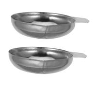 Healifty 2Pcs Small Stainless Steel Weighing Pans Mini Metal Scale Trays for Home Kitchen Food Weighing Practical Food Scale Dishes for Baking and Culinary Use