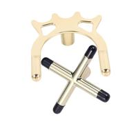 Healifty 2pcs Snooker Bridge Heads Copper Plated Metal Cross Design Billiard Cue Stands Pool Table Accessory for Billiards Games Easy to Carry and Store