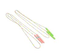 Healifty 2Pcs Soft Beaded Jump Rope for - Friendly Bamboo Segment Skipping Rope in Rainbow Pink and Green - Lightweight Activity Trainer for Outdoor Fitness and Beginner Jumping
