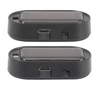 Healifty 2pcs Solar Car Anti-theft Warning Lights with Red Blue LED Flashing Lamps, Rechargeable Decorative Security Lights for Vehicle Interior and Parking Safety